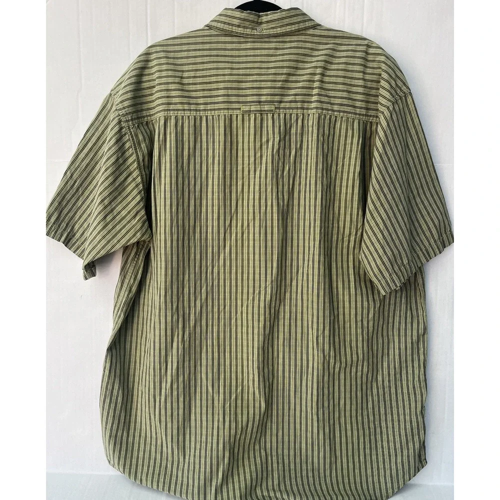 The North Face Shirt Mens 2XL Green Stripe Short Sleeve Button Up A5 Series - Picture 3 of 10